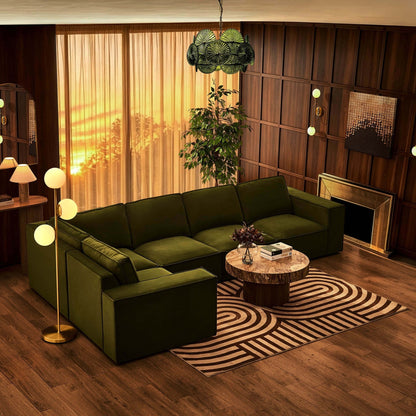 Brooklyn Large Left Hand L-Shape Sofa - Muted Moss - DUSK