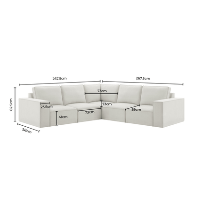 Brooklyn Large Right Hand Corner Sofa - Cappuccino - DUSK