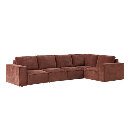 Brooklyn Large Right Hand L-Shape Sofa - Chenille Dark Rust - DUSK