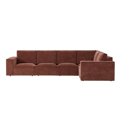 Brooklyn Large Right Hand L-Shape Sofa - Chenille Dark Rust - DUSK