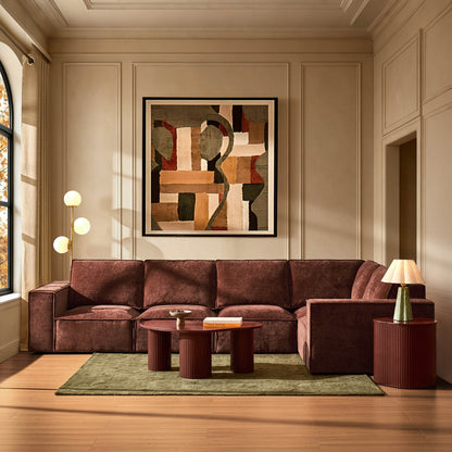 Brooklyn Large Right Hand L-Shape Sofa - Chenille Dark Rust - DUSK