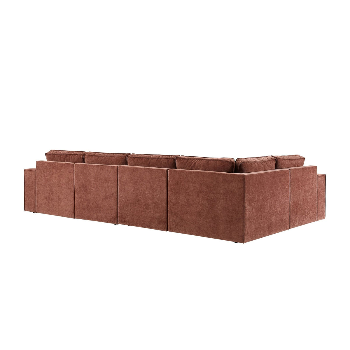 Brooklyn Large Right Hand L-Shape Sofa - Chenille Dark Rust - DUSK