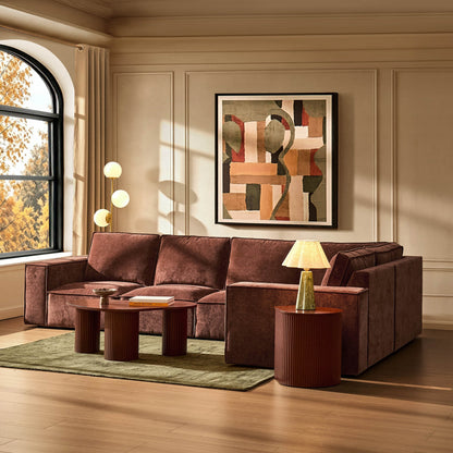 Brooklyn Large Right Hand L-Shape Sofa - Chenille Dark Rust - DUSK