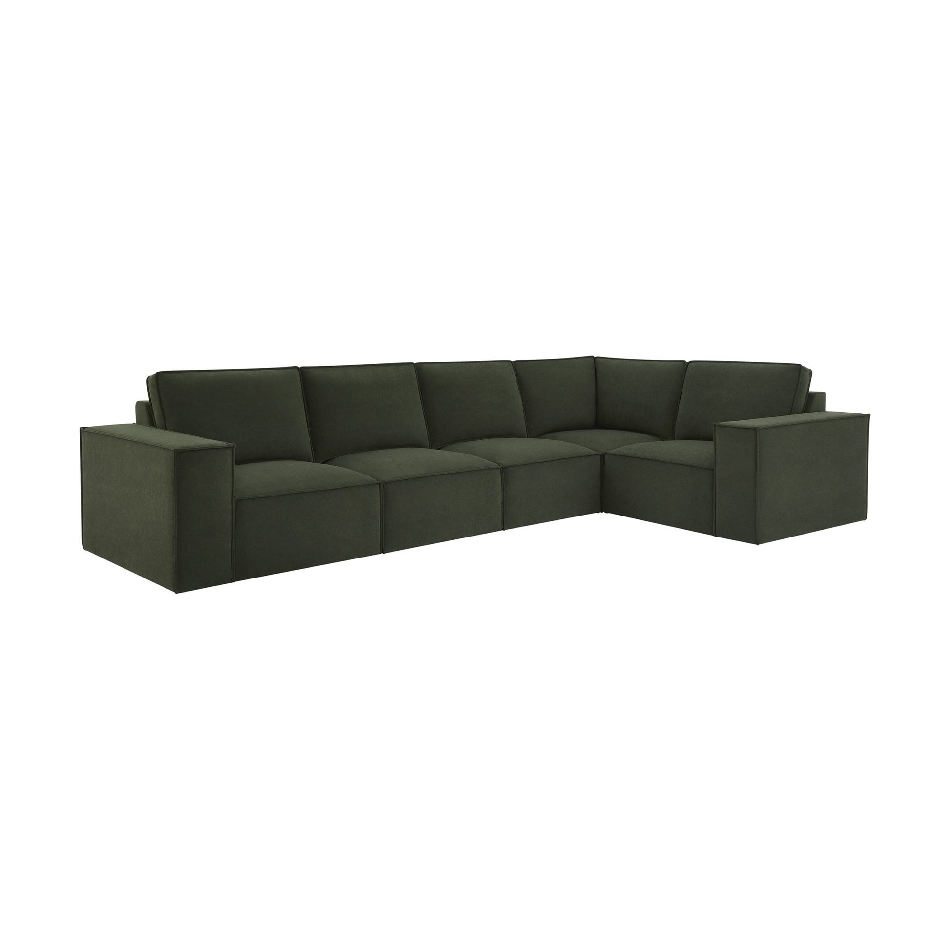 Brooklyn Large Right Hand L - Shape Sofa - Dark Olive - DUSK