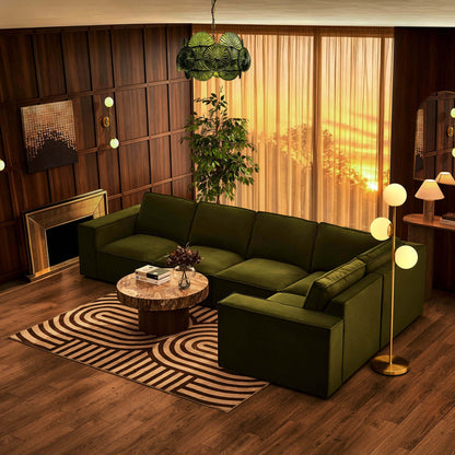 Brooklyn Large Right Hand L-Shape Sofa - Muted Moss - DUSK