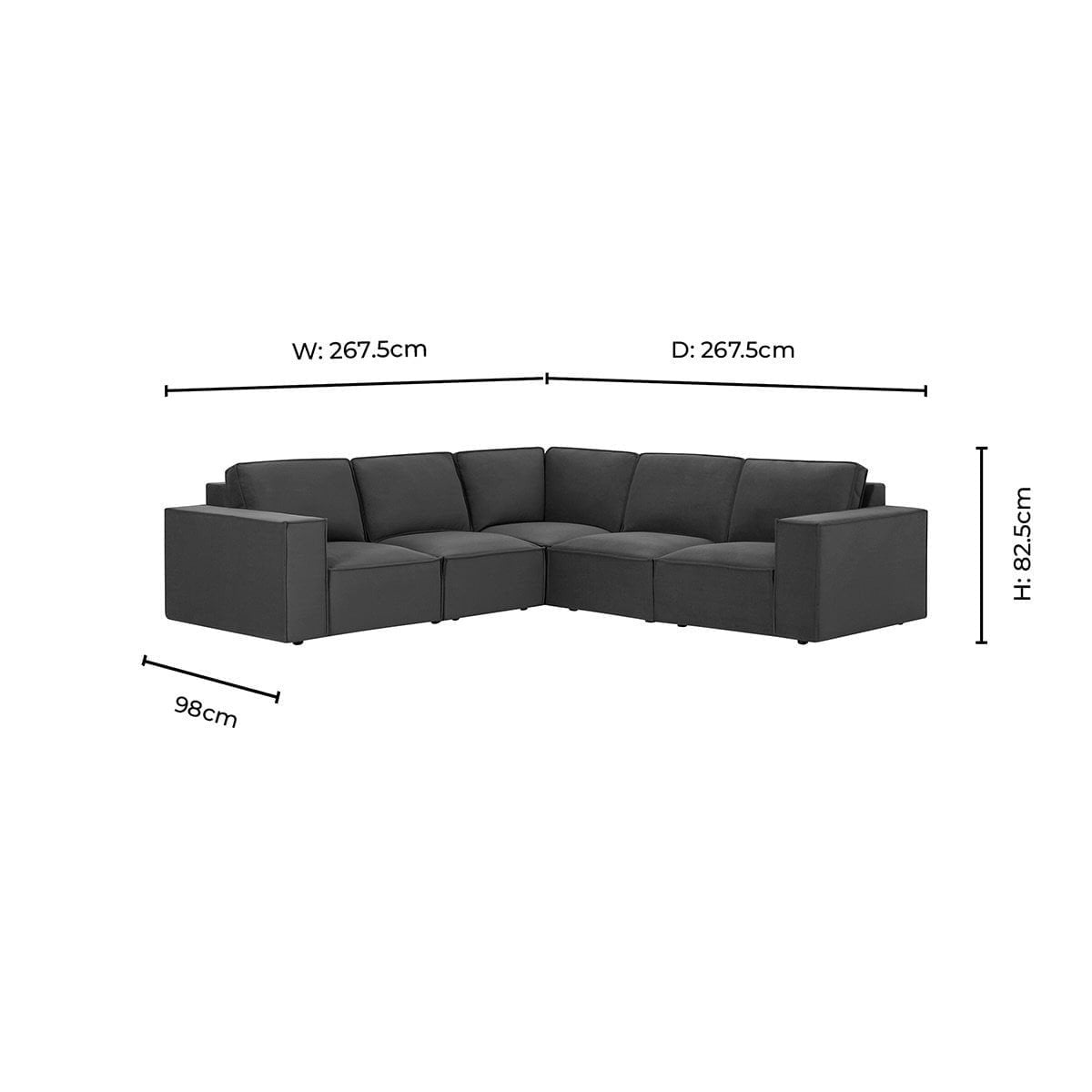 Brooklyn Left Hand Corner Sofa - Chenille Ash Grey - DUSK