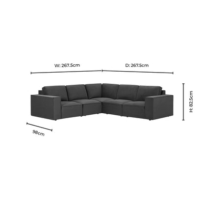 Brooklyn Left Hand Corner Sofa - Chenille Ash Grey - DUSK