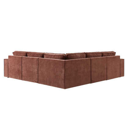 Brooklyn Left Hand Corner Sofa - Chenille Dark Rust - DUSK