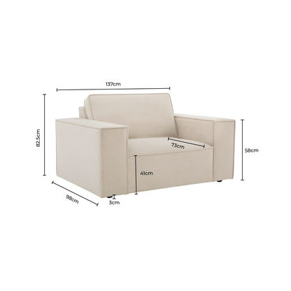 Brooklyn Loveseat - Cappuccino - DUSK