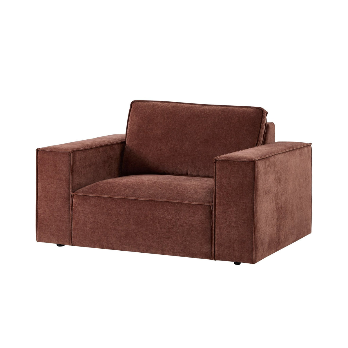 Brooklyn Loveseat - Chenille Dark Rust - DUSK