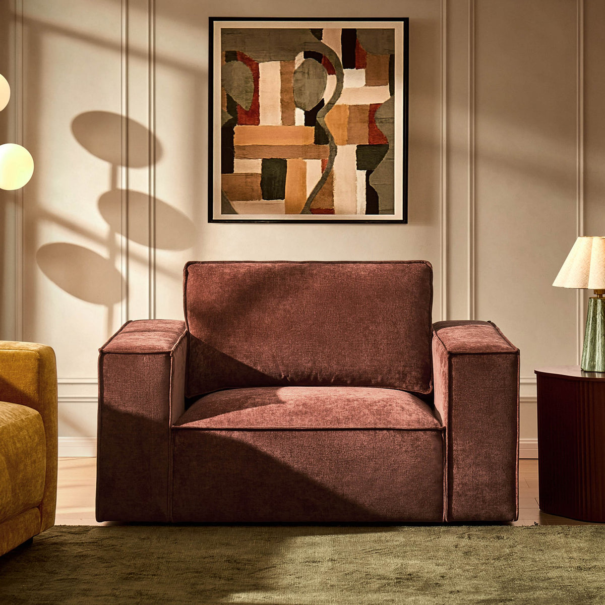 Brooklyn Loveseat - Chenille Dark Rust - DUSK
