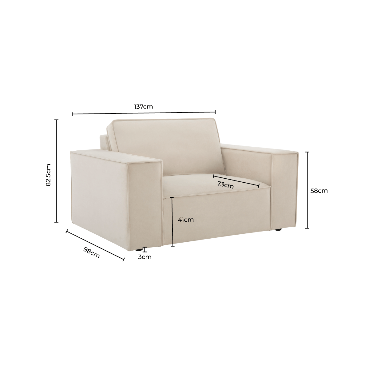 Brooklyn Loveseat - Stone - DUSK