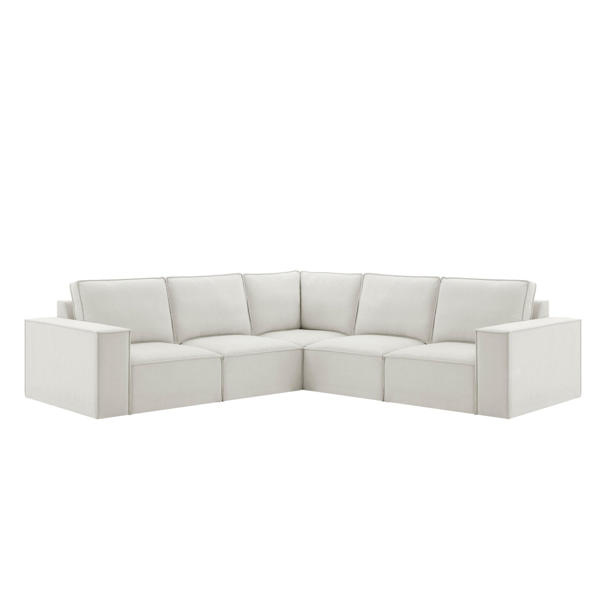 Brooklyn Modular Large Left Hand Facing Corner Sofa - Chenille - Ivory - DUSK