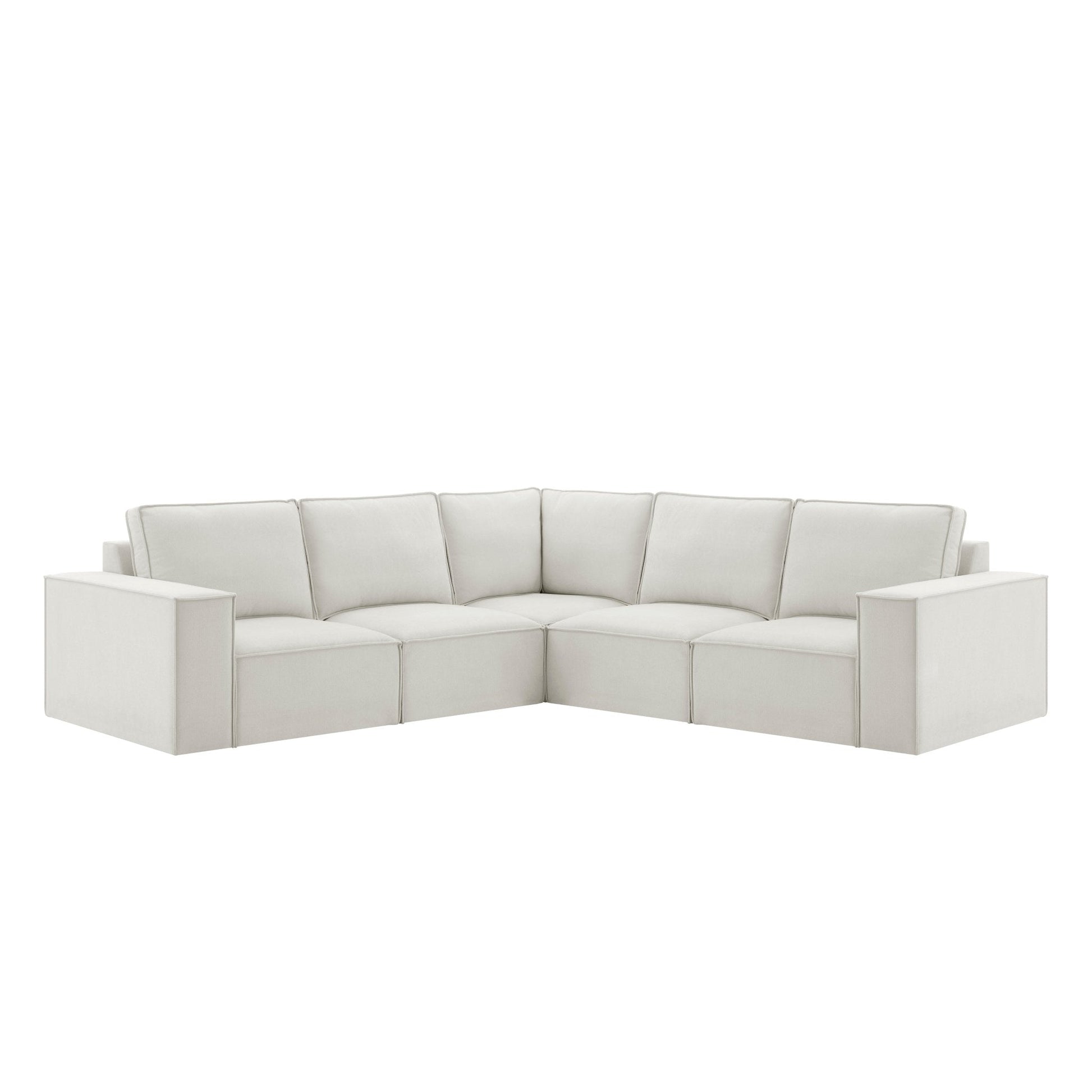 Brooklyn Modular Large Left Hand Facing Corner Sofa - Chenille - Ivory - DUSK