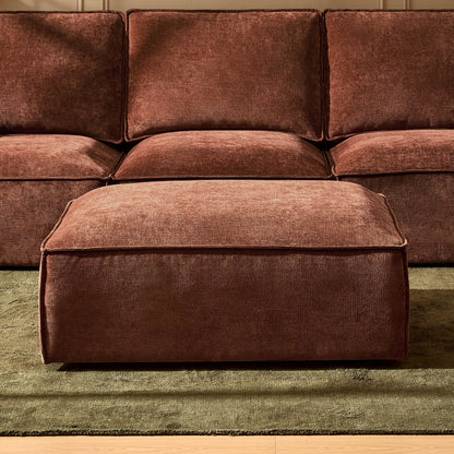 Brooklyn Pouffe - Chenille Dark Rust - DUSK