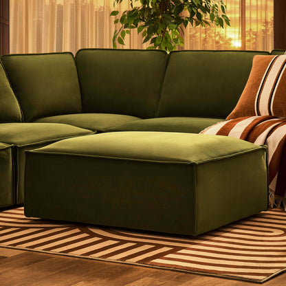 Brooklyn Pouffe - Muted Moss - DUSK