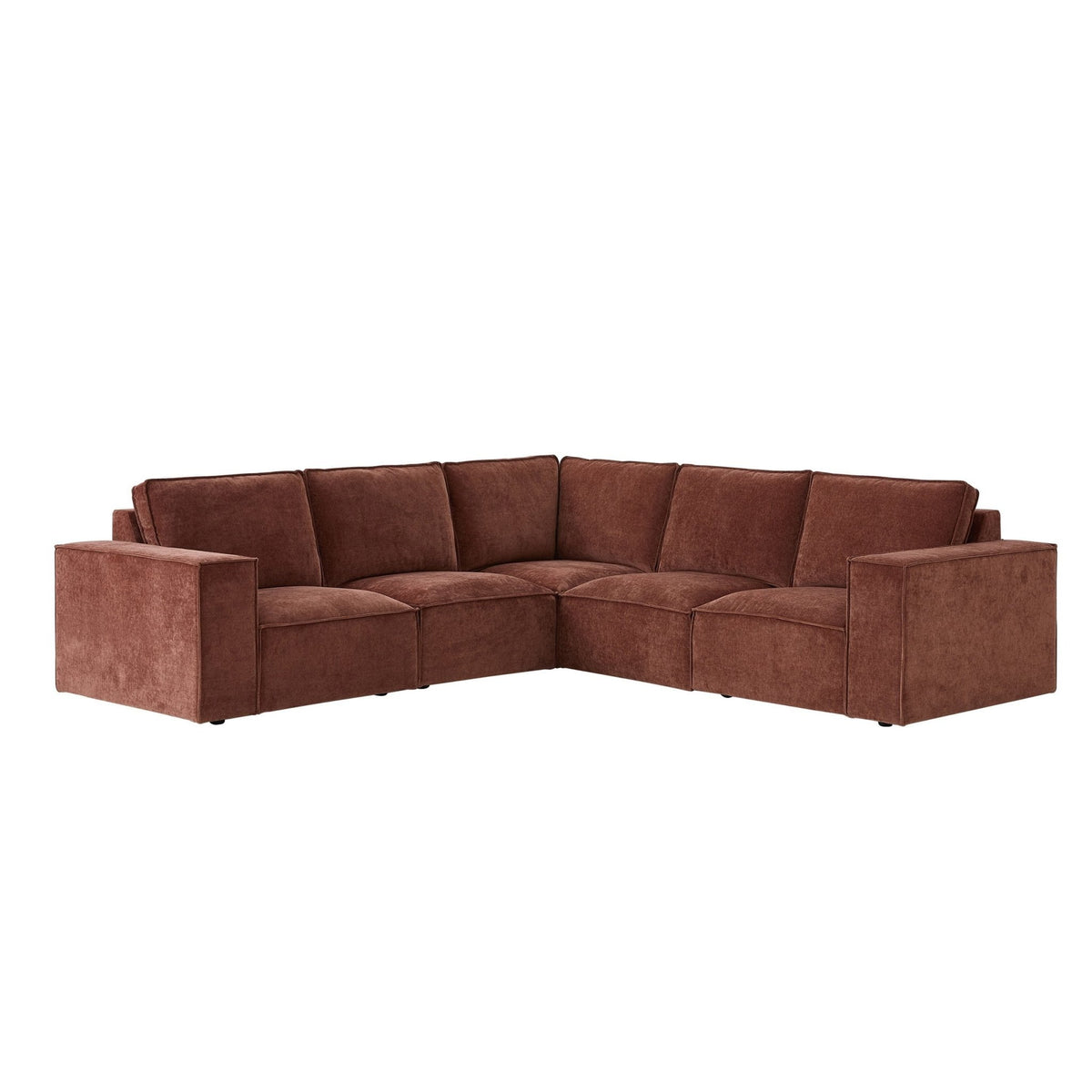 Brooklyn Right Hand Corner Sofa - Chenille Dark Rust - DUSK