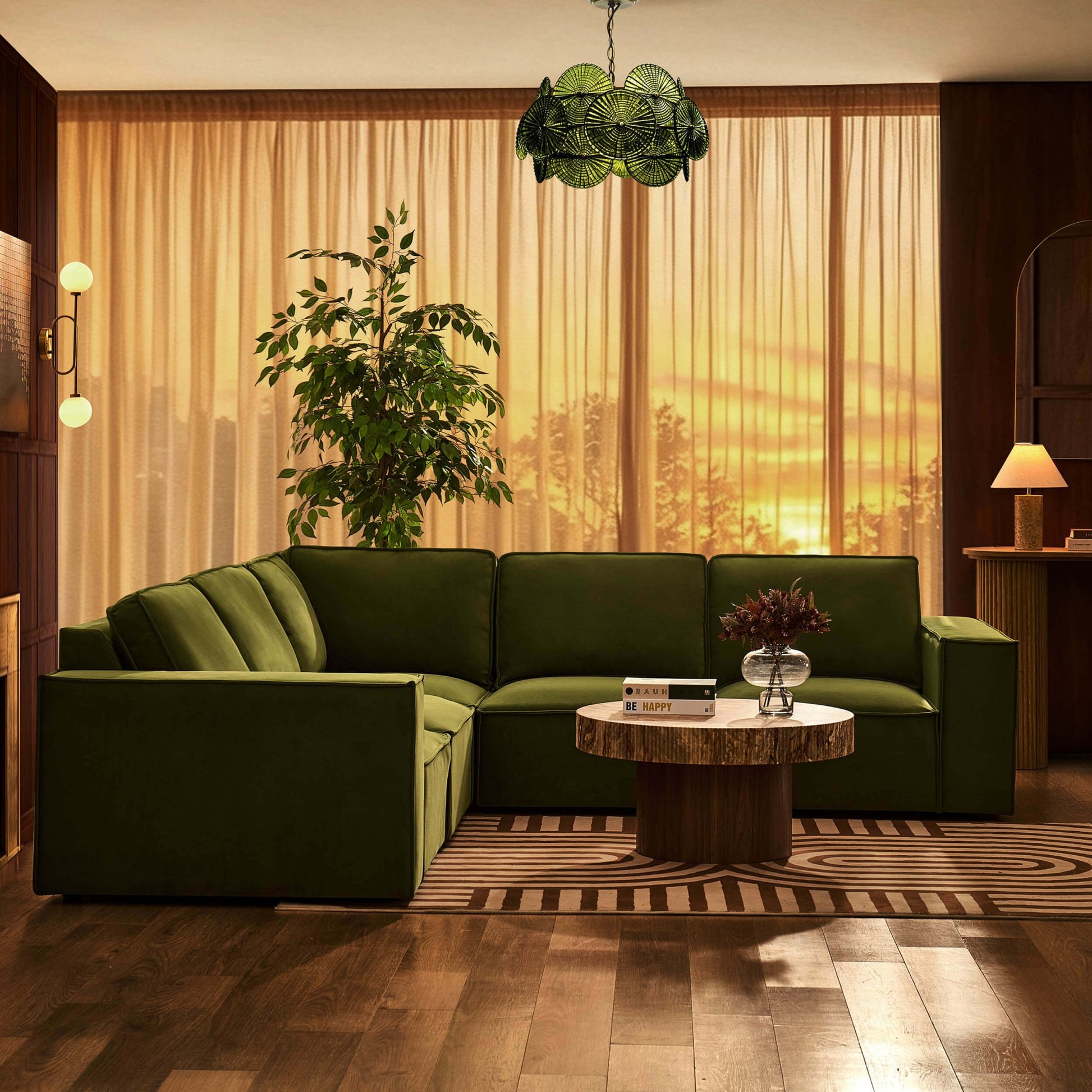 Brooklyn Right Hand Corner Sofa - Muted Moss - DUSK