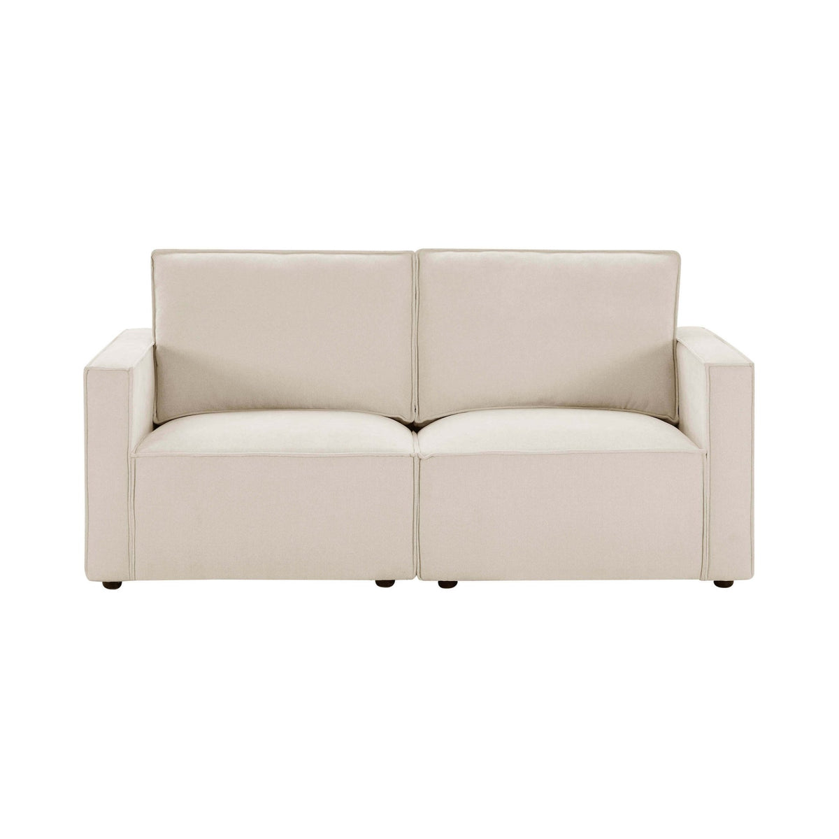 Brooklyn Slim Arm 2 Seater Sofa - Chenille Ivory - DUSK