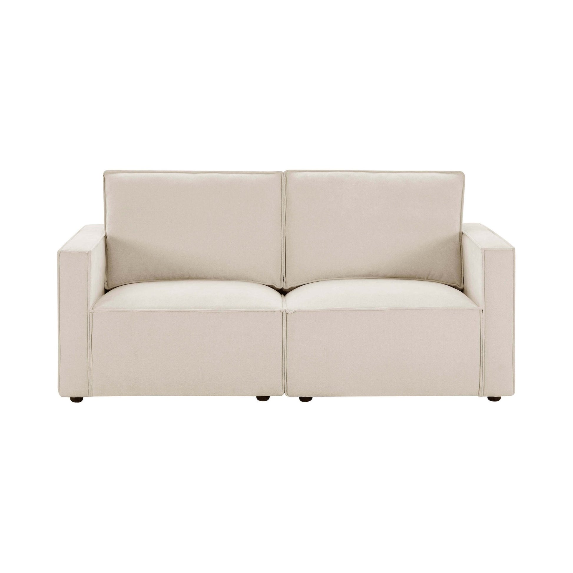 Brooklyn Slim Arm 2 Seater Sofa - Chenille Ivory - DUSK