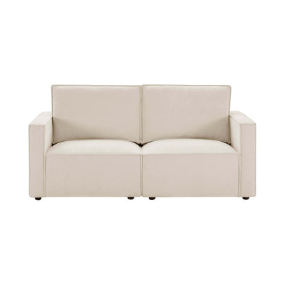 Brooklyn Slim Arm 2 Seater Sofa - Chenille Ivory - DUSK