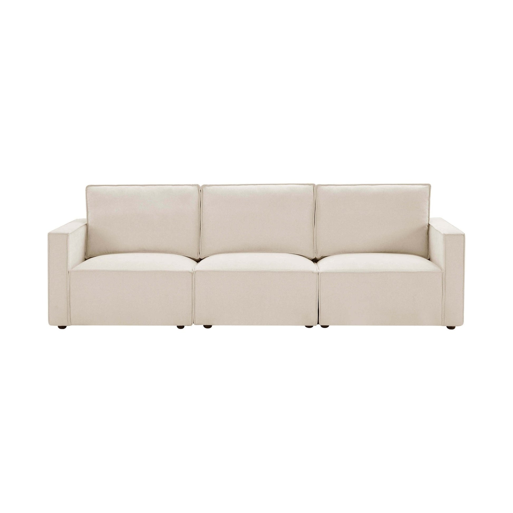 Brooklyn Slim Arm 3 Seater Sofa - Chenille Ivory - DUSK