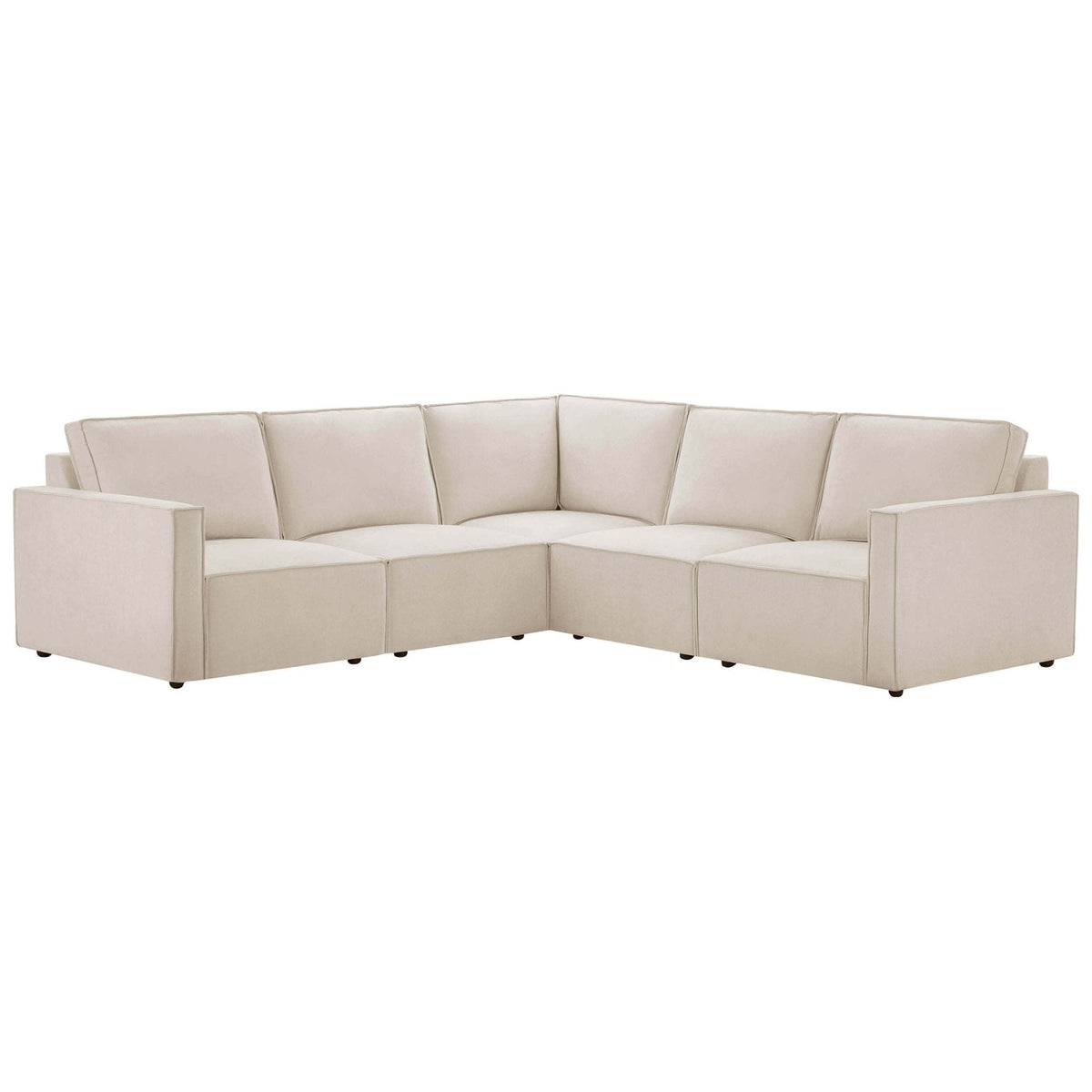 Brooklyn Slim Arm Large Left Hand Corner Sofa - Chenille Ivory - DUSK