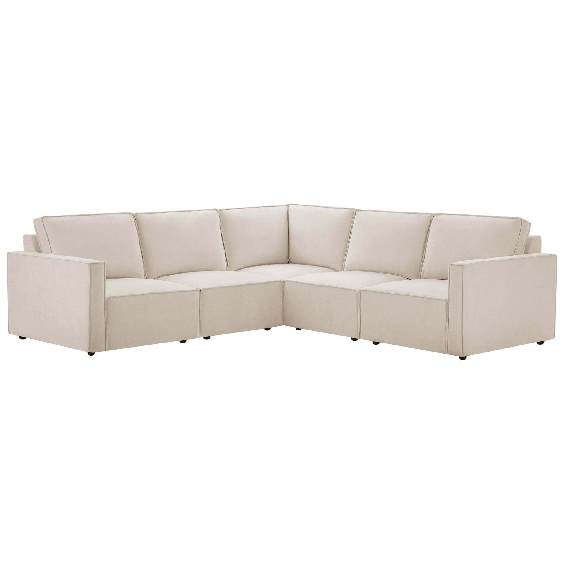 Brooklyn Slim Arm Large Left Hand Corner Sofa - Chenille Ivory - DUSK