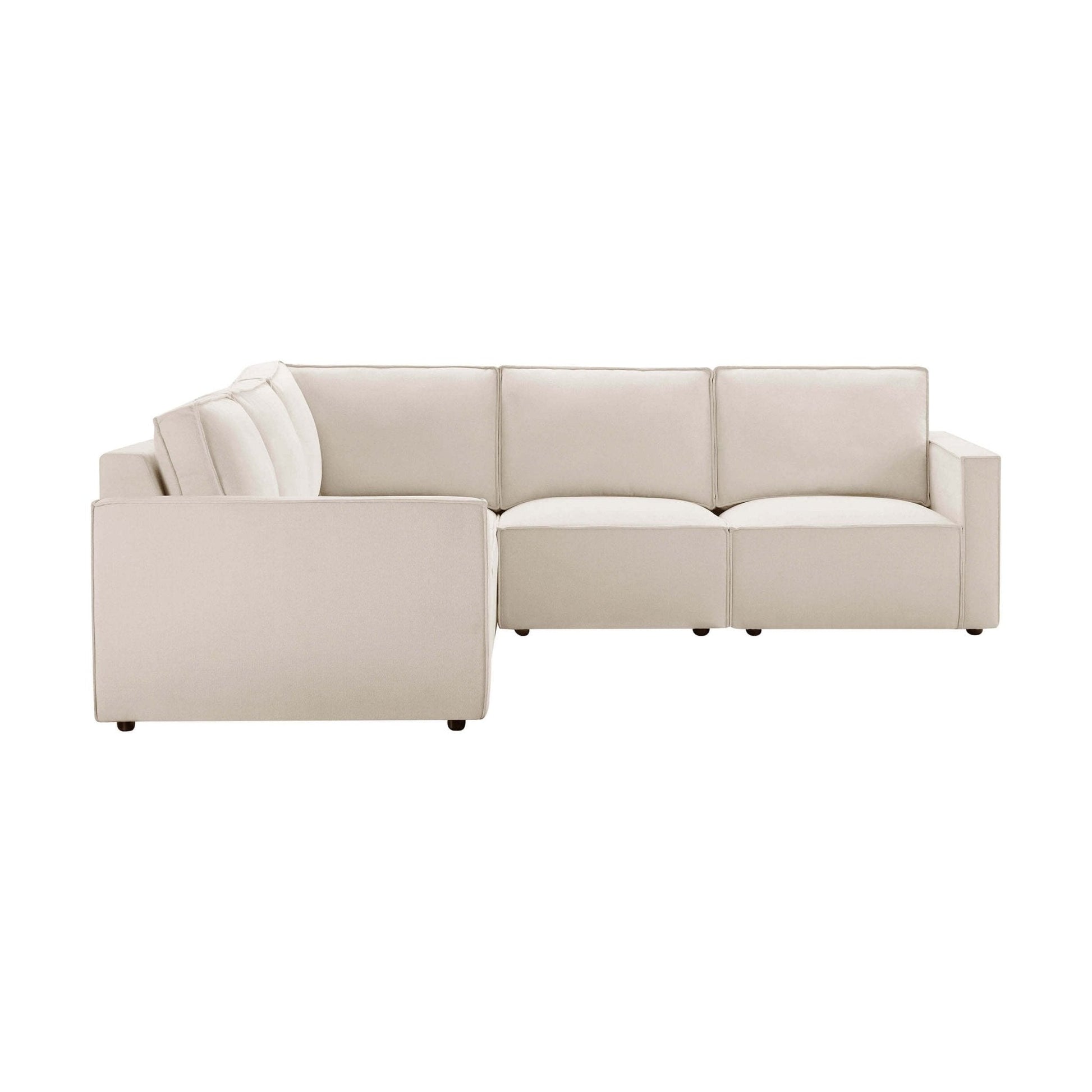 Brooklyn Slim Arm Large Left Hand Corner Sofa - Chenille Ivory - DUSK