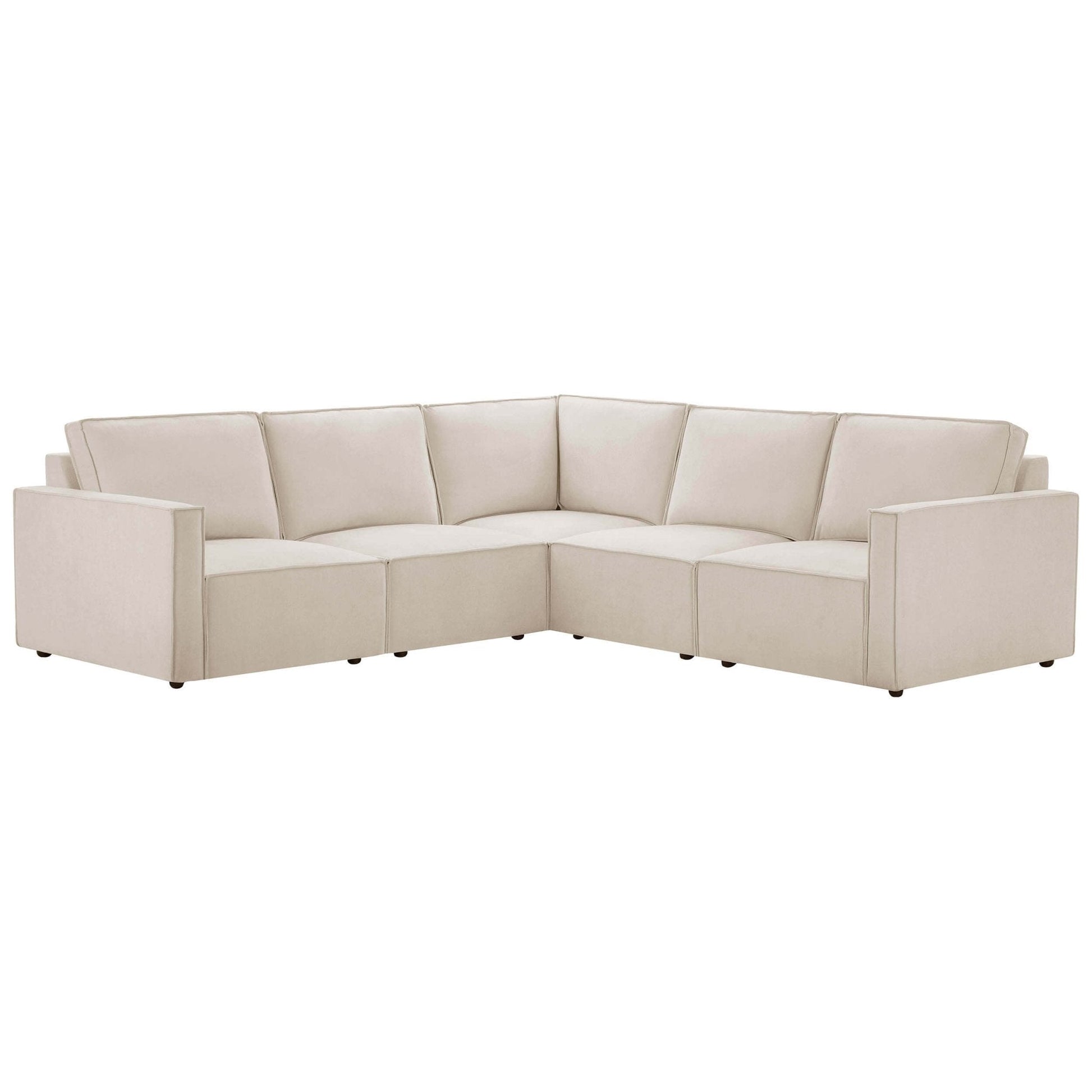Brooklyn Slim Arm Large Right Hand Corner Sofa - Chenille Ivory - DUSK