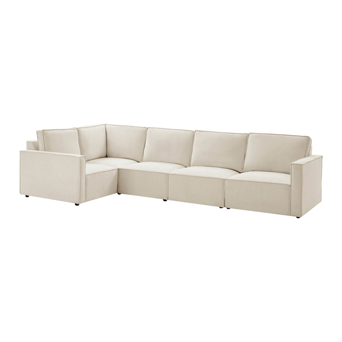 Brooklyn Slim Arm Left Hand Large L - Shape - Chenille Ivory - DUSK