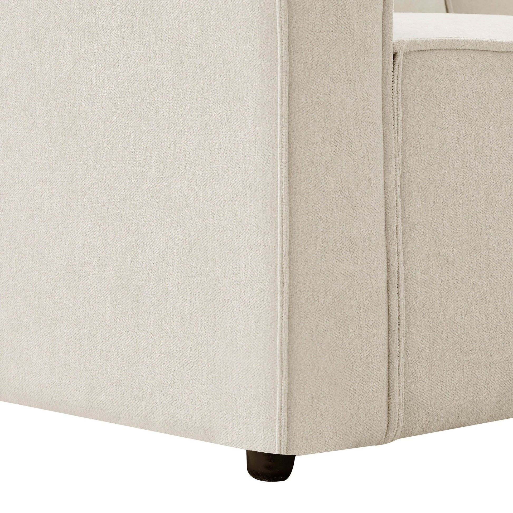 Brooklyn Slim Arm Left Hand Large L - Shape - Chenille Ivory - DUSK