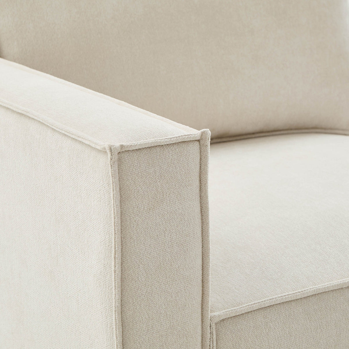 Brooklyn Slim Arm Left Hand Large L - Shape - Chenille Ivory - DUSK