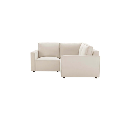 Brooklyn Slim Arm Right Hand Small Corner Sofa - Chenille Ivory - DUSK