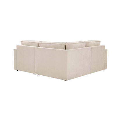 Brooklyn Slim Arm Right Hand Small Corner Sofa - Chenille Ivory - DUSK