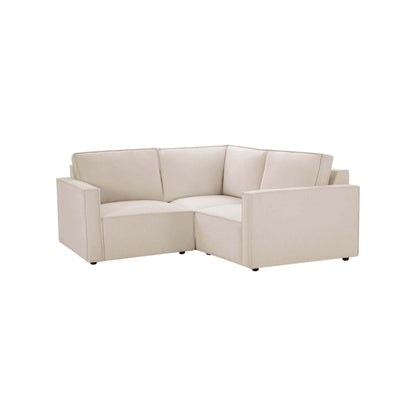 Brooklyn Slim Arm Right Hand Small Corner Sofa - Chenille Ivory - DUSK