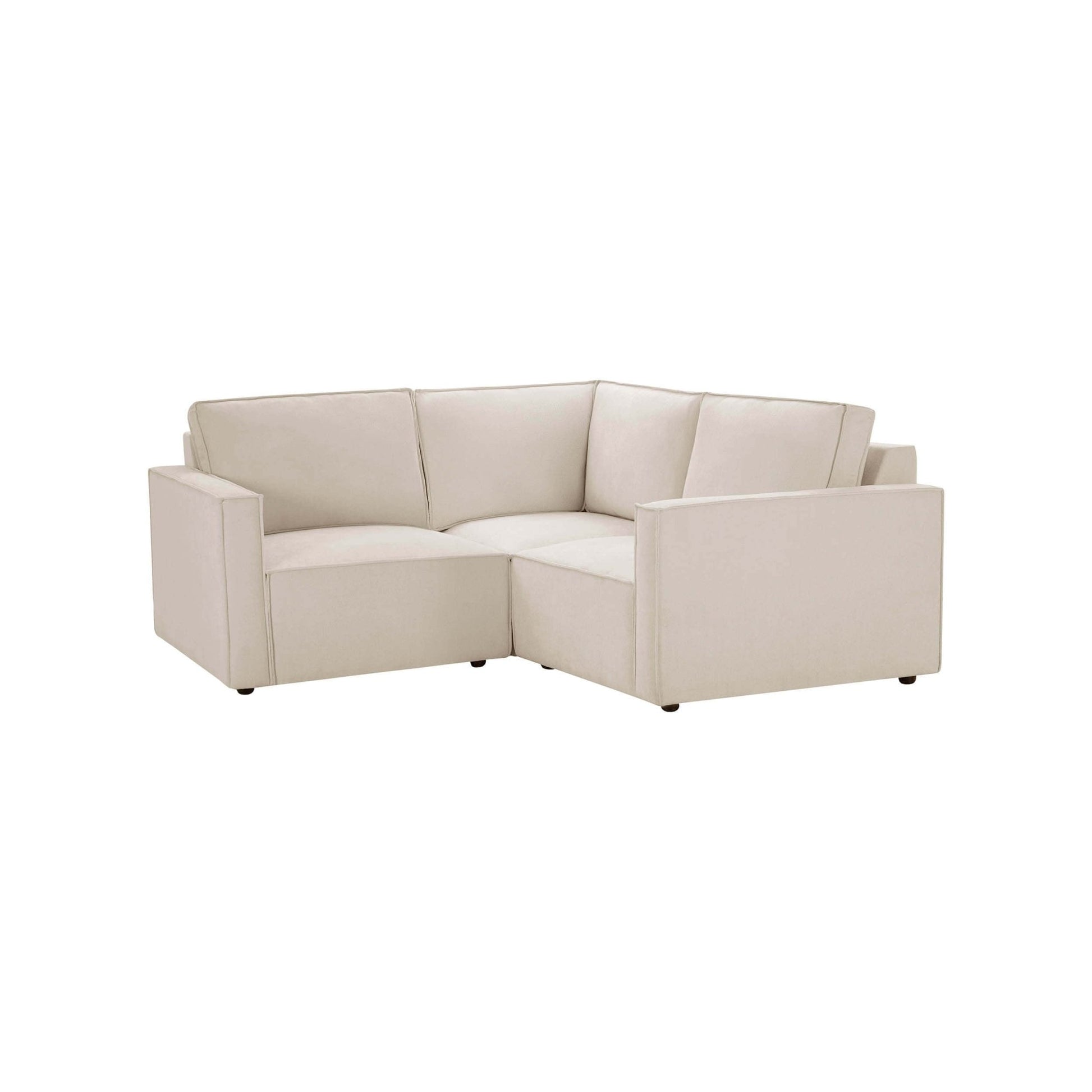 Brooklyn Slim Arm Right Hand Small Corner Sofa - Chenille Ivory - DUSK