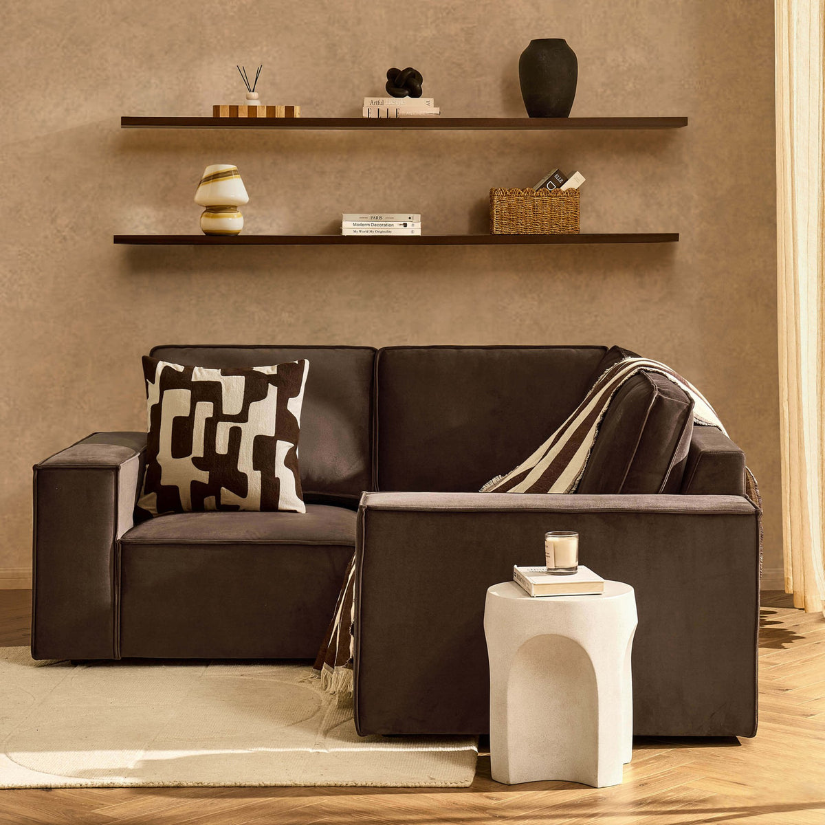 Brooklyn Small Corner Sofa - Cappuccino - DUSK