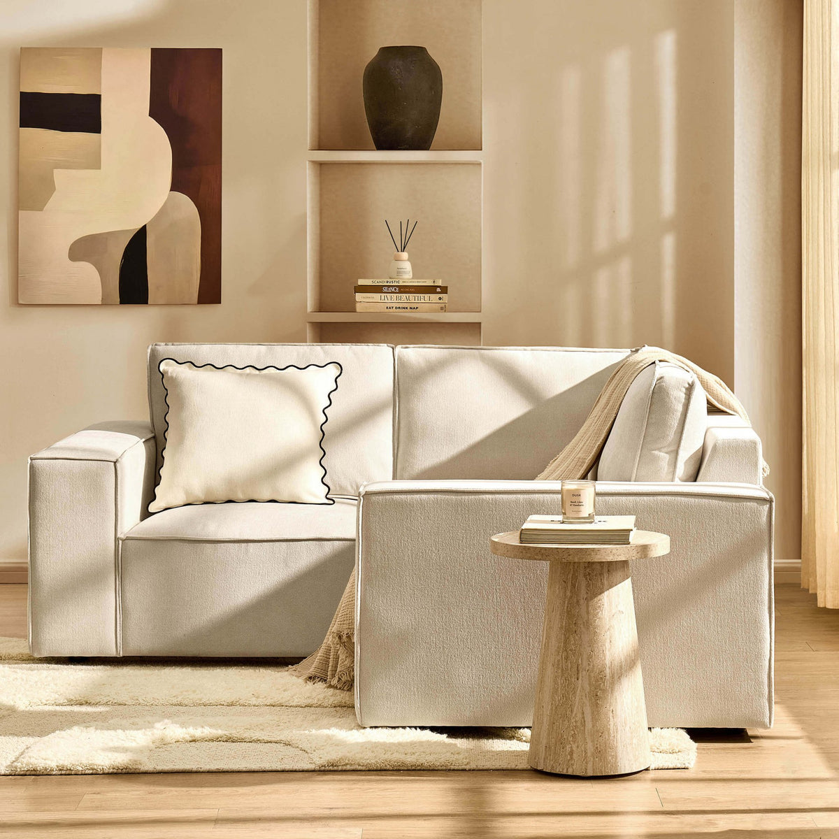 Brooklyn Small Corner Sofa - Chenille Ivory - DUSK