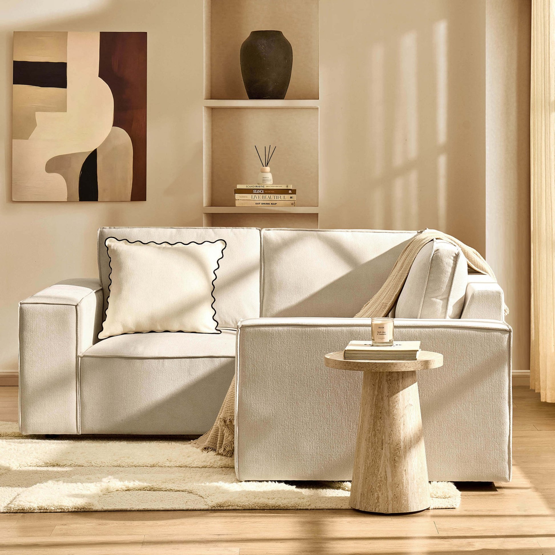 Brooklyn Small Corner Sofa - Chenille Ivory - DUSK