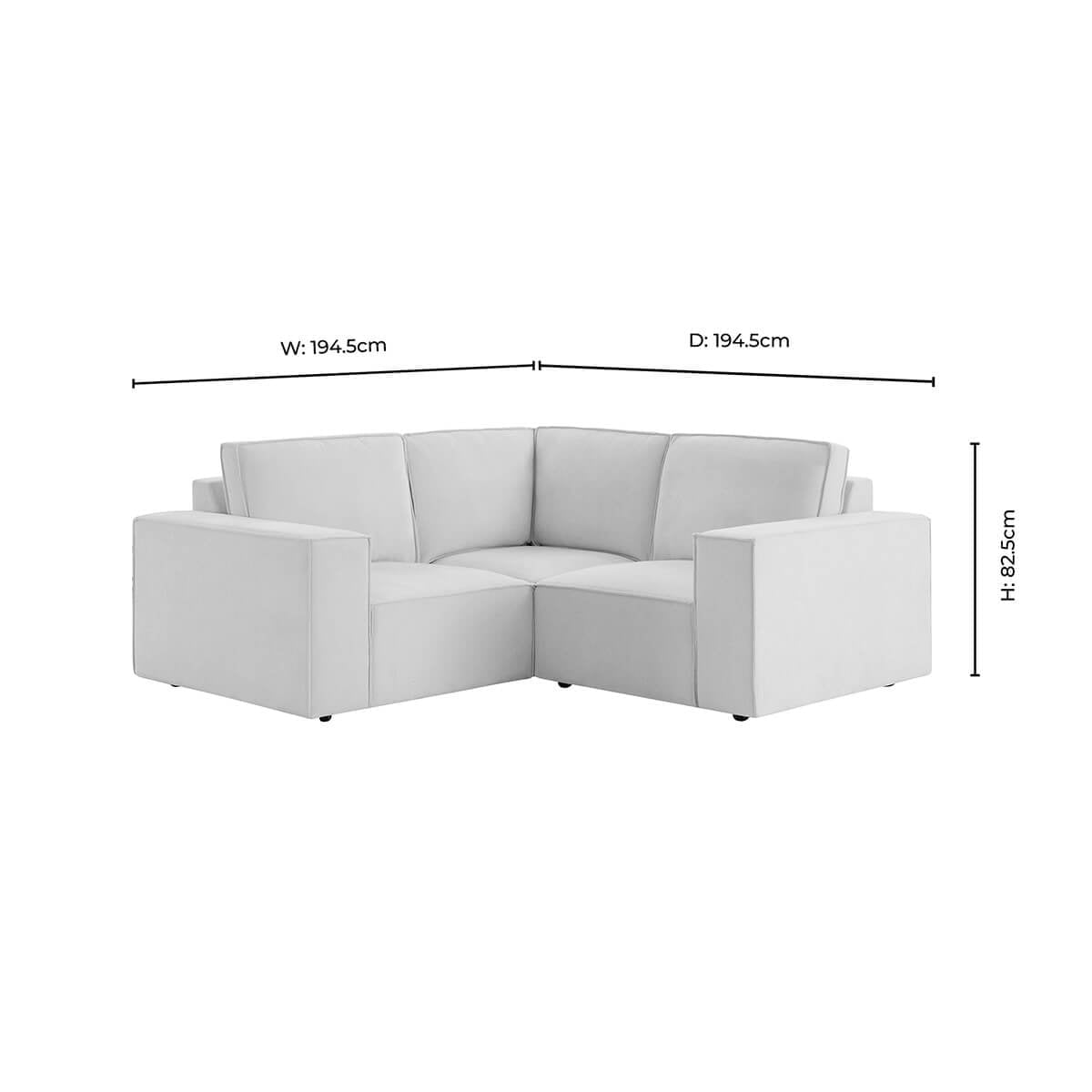Brooklyn Small Corner Sofa - Chenille Ivory - DUSK