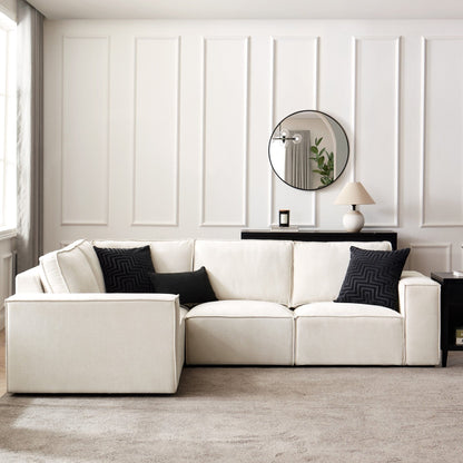 Brooklyn Small Left Hand Facing L-Shape Sofa - Ivory - DUSK