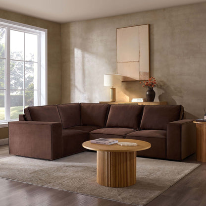 Brooklyn Small Left Hand L - Shape Sofa - Cappuccino - DUSK