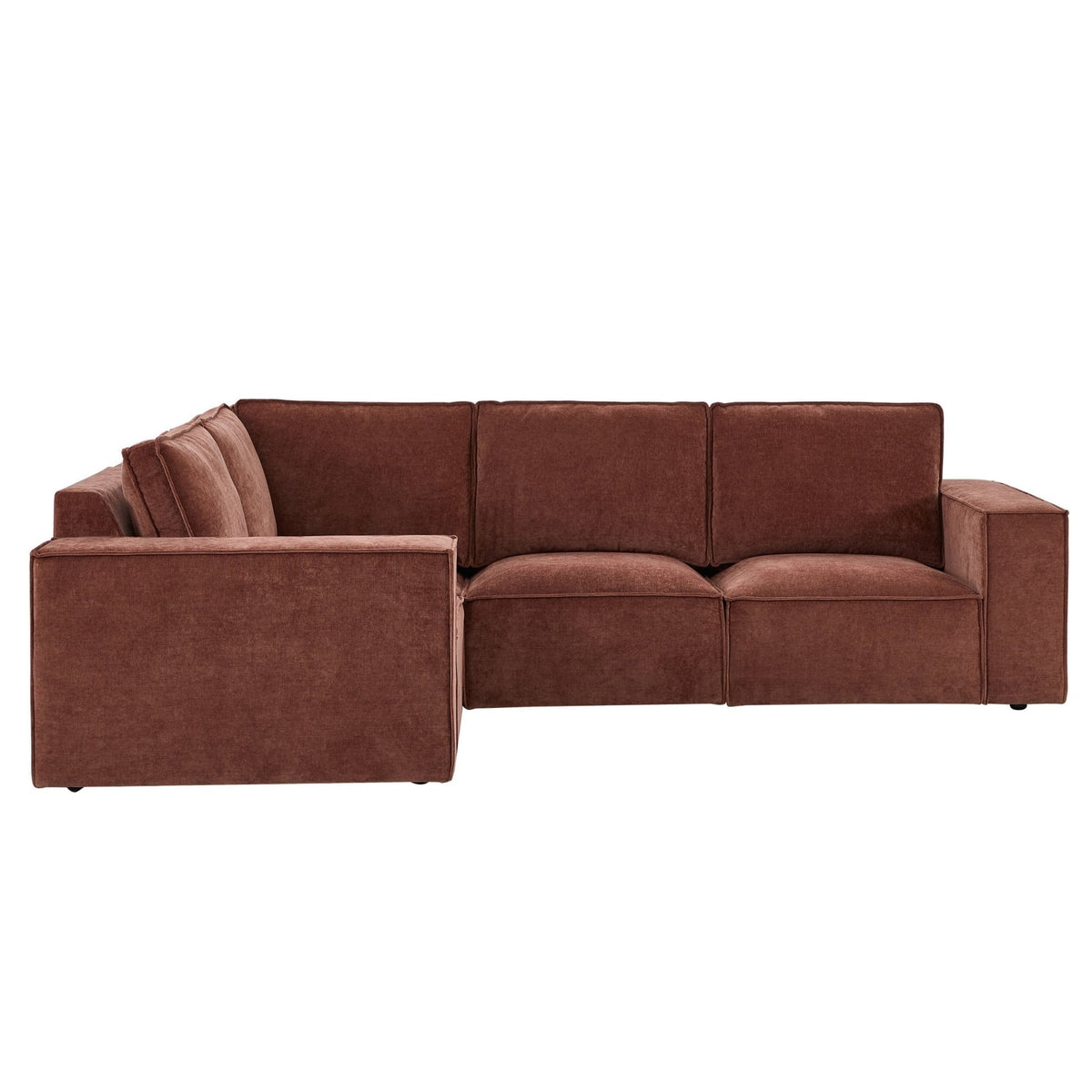 Brooklyn Small Left Hand L-Shape Sofa - Chenille Dark Rust - DUSK