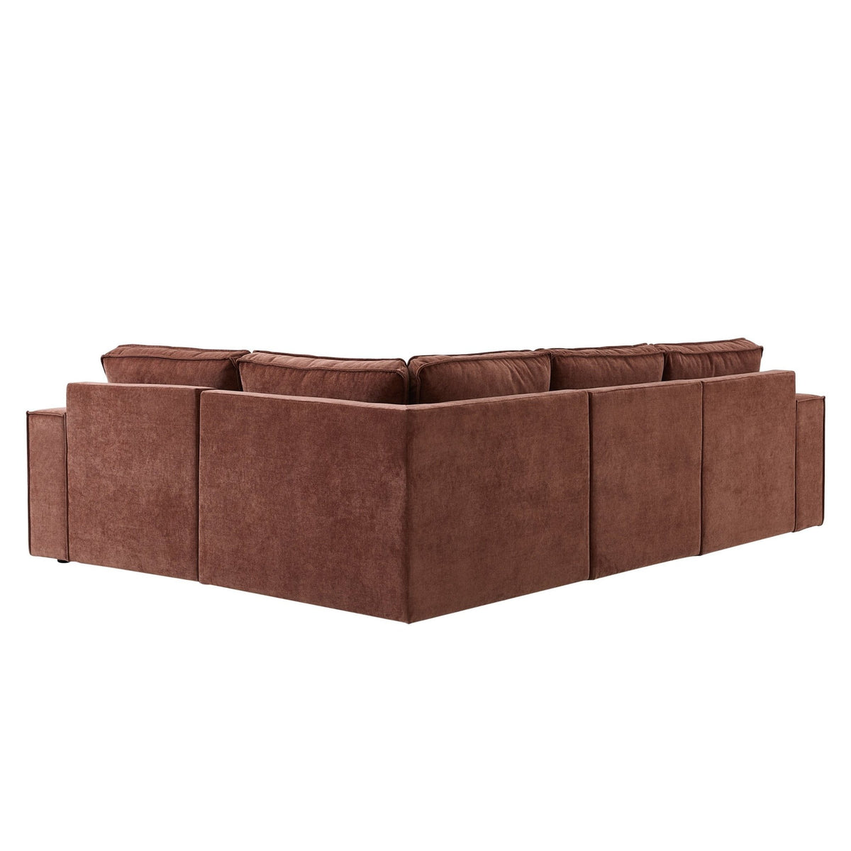 Brooklyn Small Left Hand L-Shape Sofa - Chenille Dark Rust - DUSK