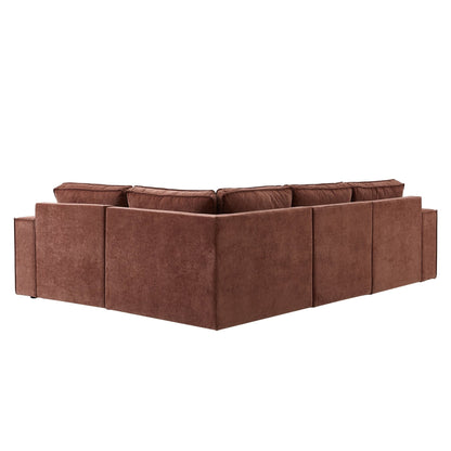 Brooklyn Small Left Hand L-Shape Sofa - Chenille Dark Rust - DUSK