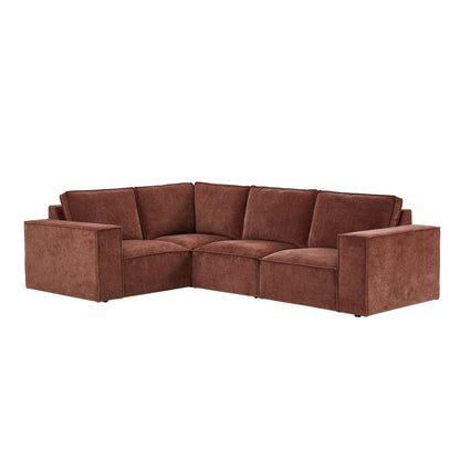 Brooklyn Small Left Hand L-Shape Sofa - Chenille Dark Rust - DUSK