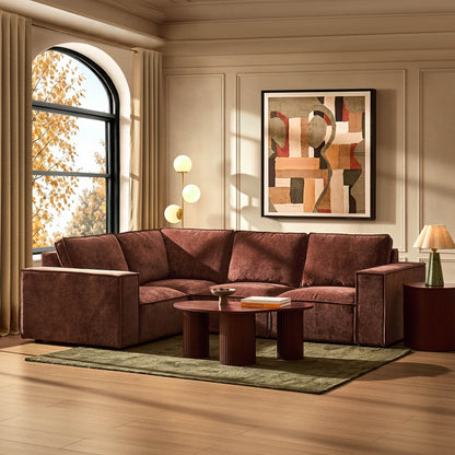 Brooklyn Small Left Hand L-Shape Sofa - Chenille Dark Rust - DUSK
