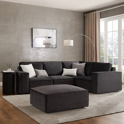 Brooklyn Small Right Hand Facing L-Shape Sofa - Ink - DUSK