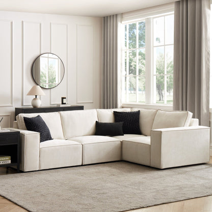 Brooklyn Small Right Hand Facing L-Shape Sofa - Ivory - DUSK